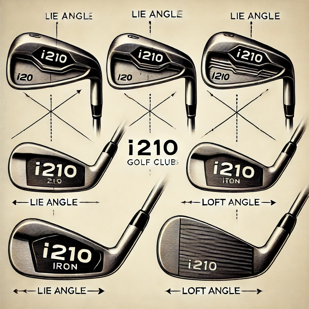 An-illustration-showing-the-different-lie-angles-and-loft-settings-of-the-i210-iron.-The-golf-club-is-depicted-with-labels-pointing-to-the-lie-angle-a.webp