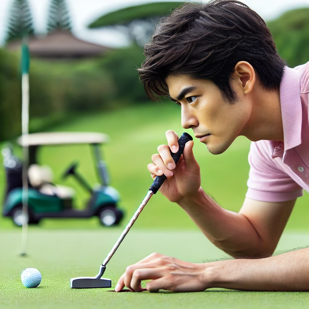 A-Japanese-golfer-practicing-putting-with-determination-on-a-golf-course-focusing-on-improving-his-score.webp