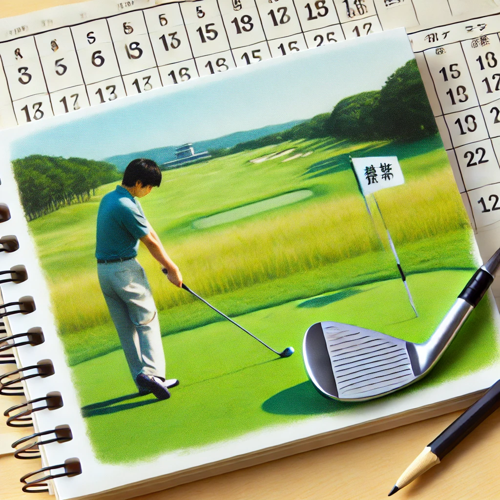 A-photograph-of-a-Japanese-golfer-on-a-golf-course-demonstrating-the-correct-technique-for-using-a-wedge.-The-golfer-is-mid-swing-focusing-on-proper.webp