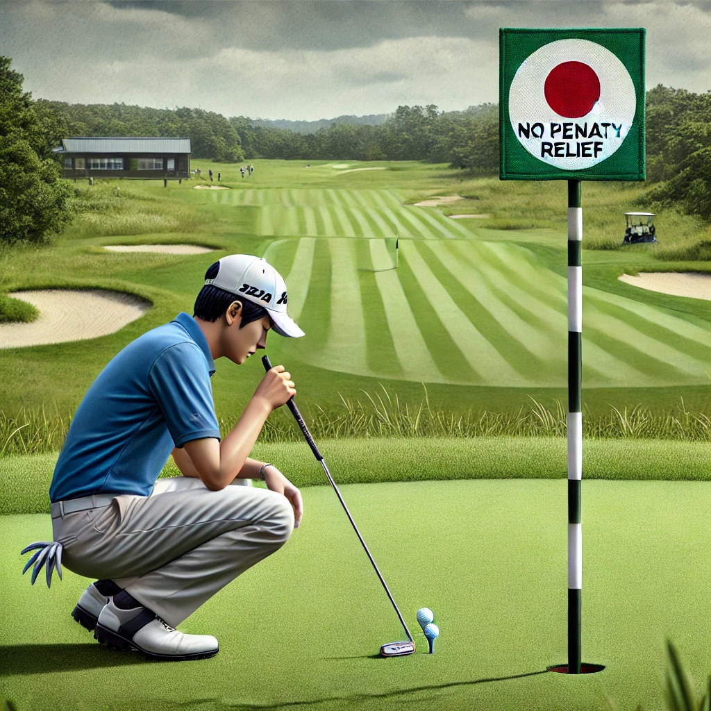 A-realistic-photo-illustration-of-a-Japanese-golfer-actively-using-no-penalty-relief-to-protect-their-score-during-a-round-on-a-golf-course.-The-golfe.webp