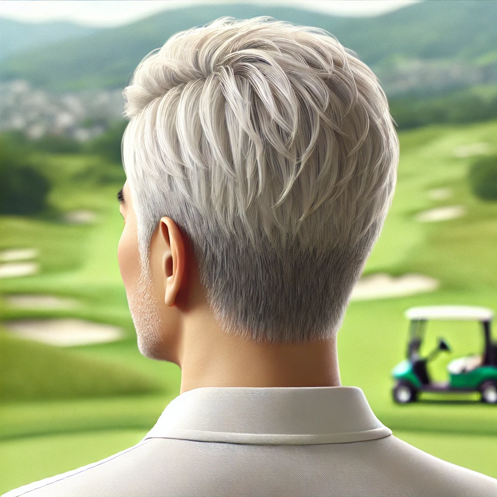 A-realistic-photograph-of-a-50-year-old-Japanese-man-wearing-golf-attire.-He-has-a-clean-and-sharp-short-hairstyle-with-white-hair-known-as-a-berry-.webp