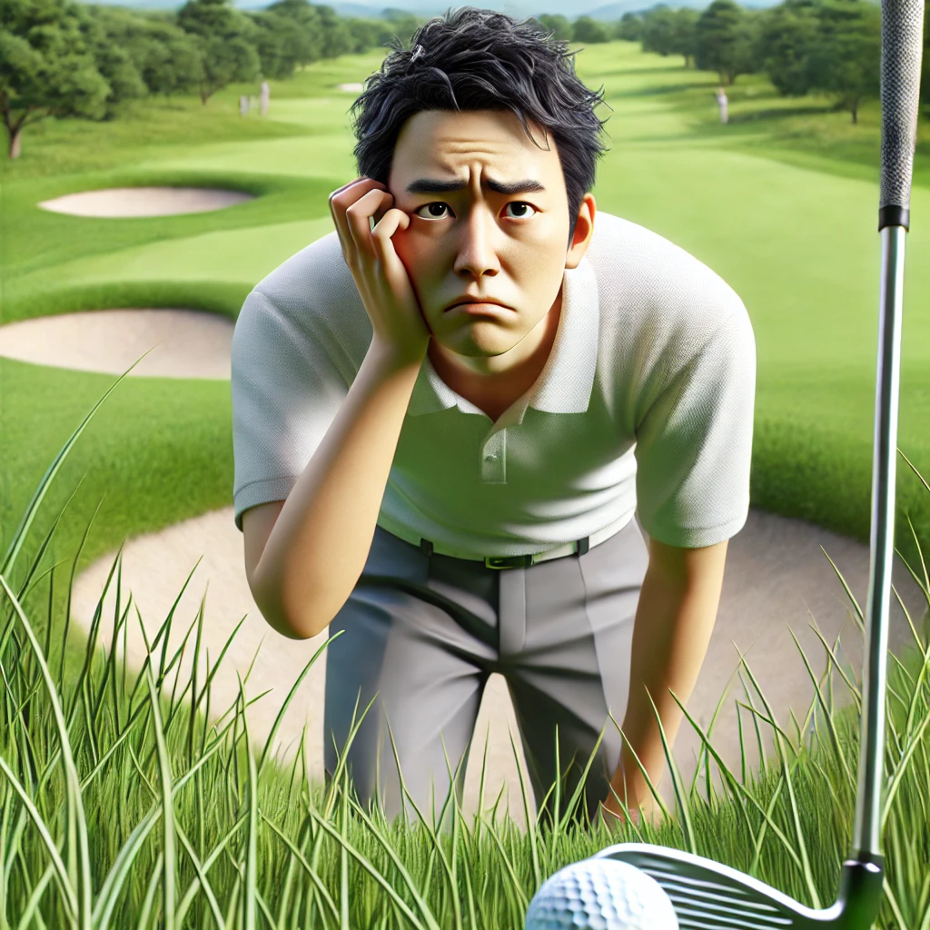 A-realistic-photograph-of-a-Japanese-golfer-looking-visibly-stressed-while-missing-a-shot-on-the-golf-course.-The-scene-represents-the-psychological-s.webp