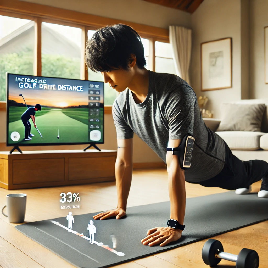 In-a-home-environment-a-Japanese-person-is-performing-a-strength-training-exercise-focused-on-increasing-golf-drive-distance.-The-person-is-doing-a-w.webp