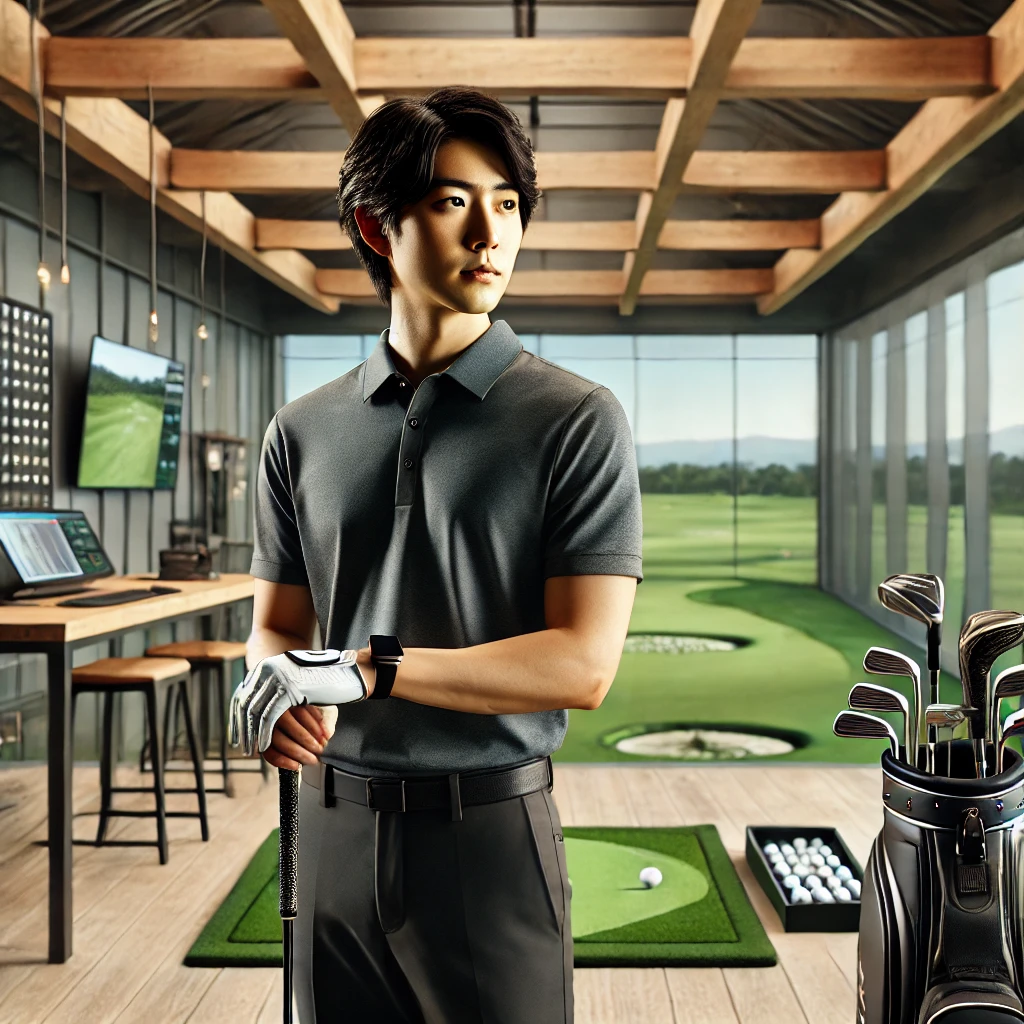 A-realistic-photo-of-a-Japanese-golfer-standing-in-a-modern-indoor-golf-training-studio-capturing-a-focused-and-confident-expression-while-holding-a-.webp