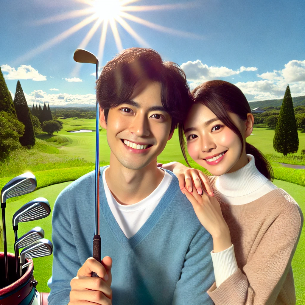 A-visually-appealing-photo-representing-the-theme-of-a-golf-matchmaking-app-review-featuring-a-serene-golf-course-in-Japan-during-a-sunny-day-with-a.webp