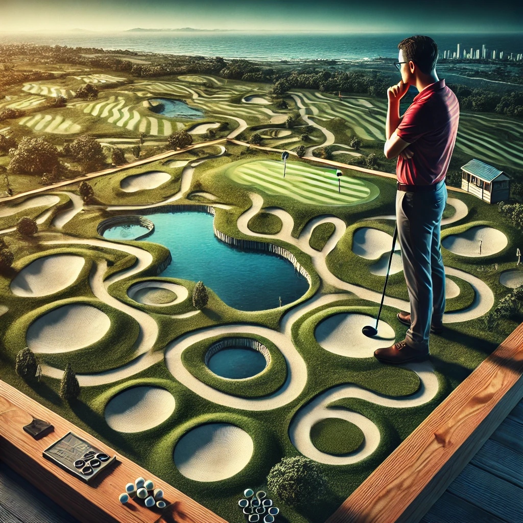 A-captivating-photograph-of-a-golfer-analyzing-a-challenging-golf-course-layout-showcasing-the-strategic-elements-of-the-sport.-The-scene-includes-a-.webp