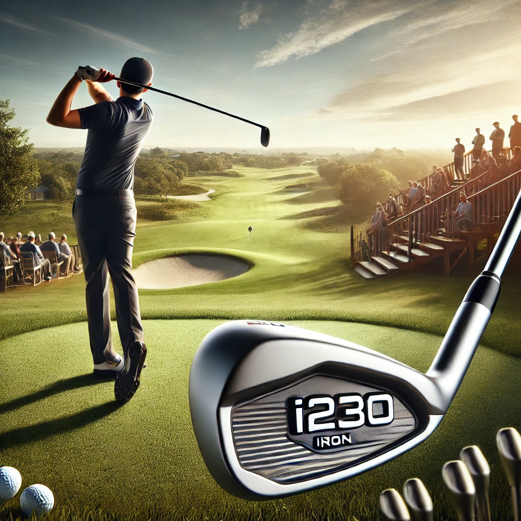 A-photo-realistic-image-of-a-professional-golfer-on-a-golf-course-using-an-i230-iron-club.-The-golfer-is-in-full-swing-surrounded-by-a-picturesque-co.webp