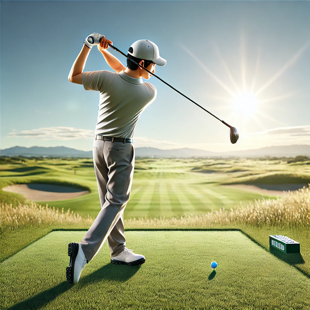 A-realistic-photograph-of-a-Japanese-golfer-demonstrating-a-backswing-with-a-focus-on-the-right-hand-grip-and-control-set-on-a-sunny-golf-course-with.webp