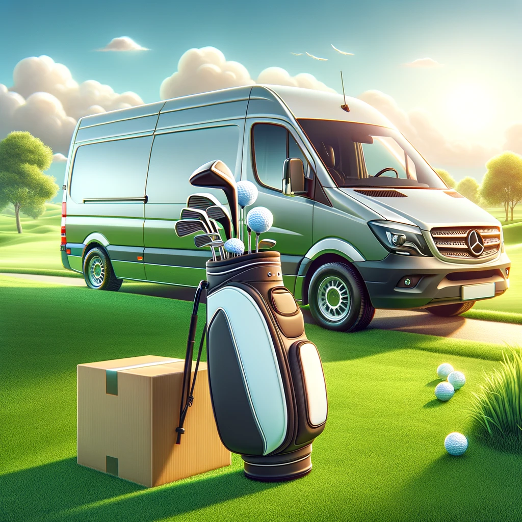 A-visually-appealing-illustration-capturing-the-essence-of-transporting-a-golf-bag-via-courier-service.-The-image-shows-a-sleek-modern-courier-van-pa.webp