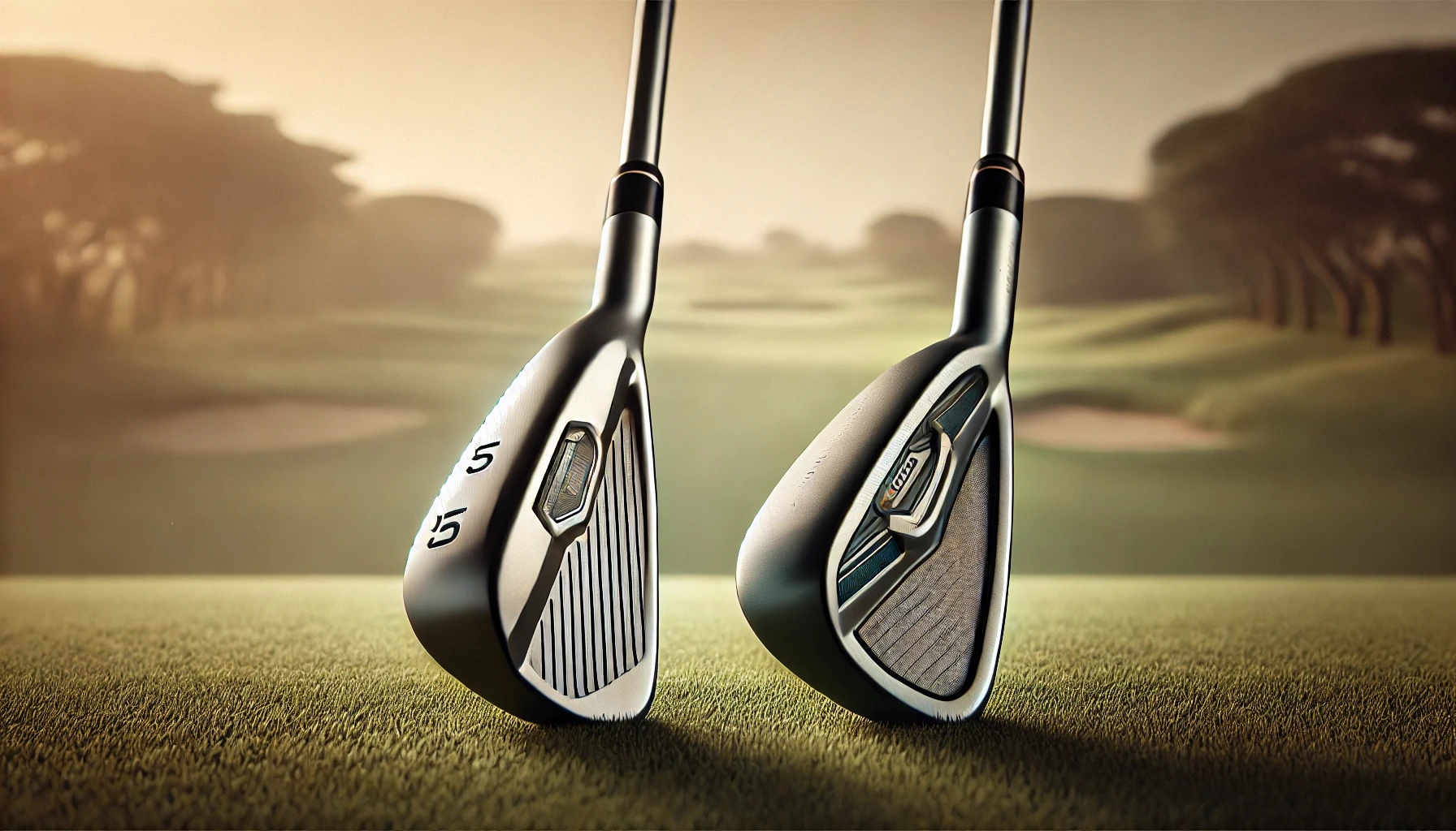 A-side-by-side-comparison-of-two-golf-irons_-one-designed-for-beginners-with-a-wide-sole-and-forgiving-face-and-another-sleek-narrow-iron-for-advanc.webp