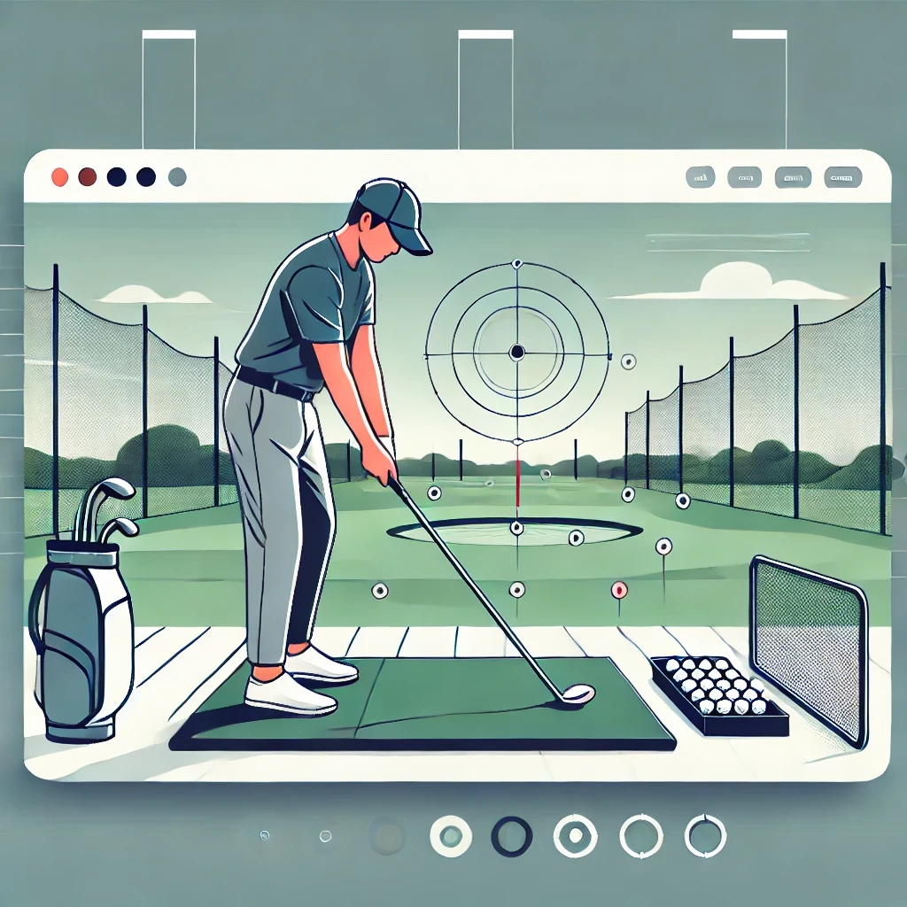 A-responsive-design-illustration-of-a-Japanese-golfer-reviewing-their-iron-swing-technique-at-a-practice-range.-The-golfer-is-carefully-analyzing-thei.webp